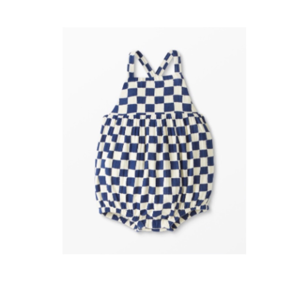 Hanna Andersson Baby Muslin Bubble Romper Navy Blue - 3-6 Months